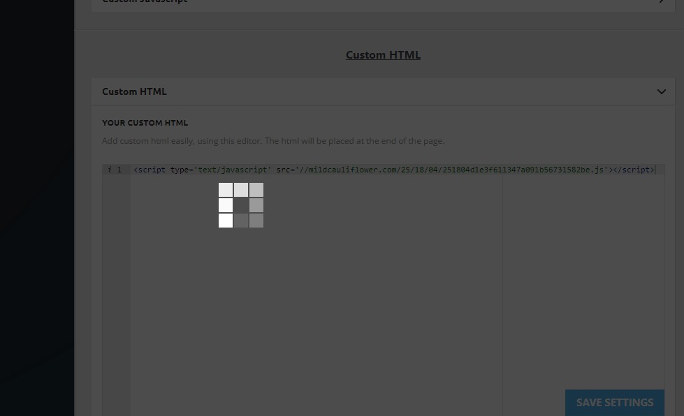 Ads code not saved.